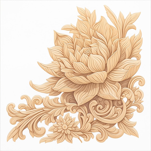 Vector indonesian traditional carving patterns with detailed motifs