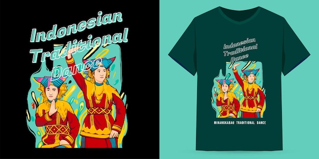 Indonesian Traditional Dance Suitable for Screen Printing Premium Vector