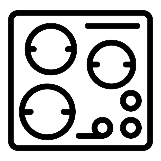 Induction stove icon outline vector Electrical kitchenware