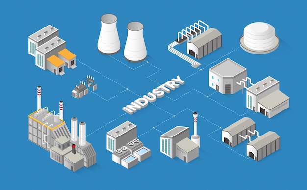 Industrial Buildings Isometric