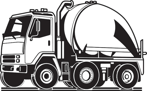 Industrial Cement Mixer Vector Illustration Showing Construction Site Activity and Safety Precauti