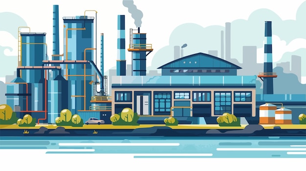 Vector industrial factory building vector illustration