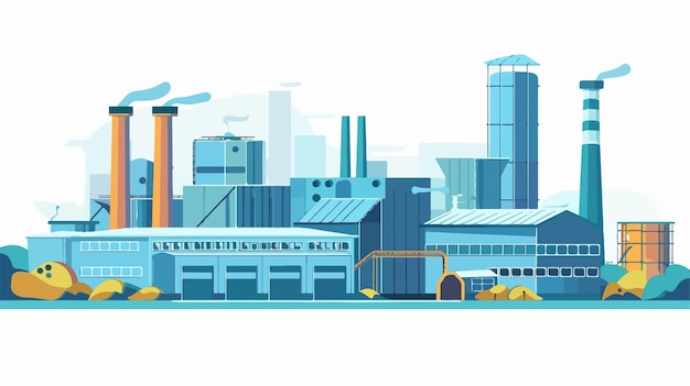 Vector industrial factory buildings vector illustration