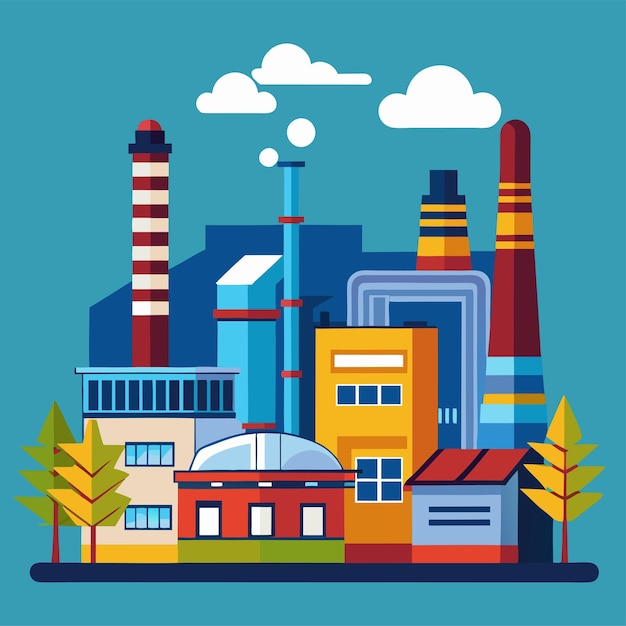 industrial factory clipart vector art and illustration