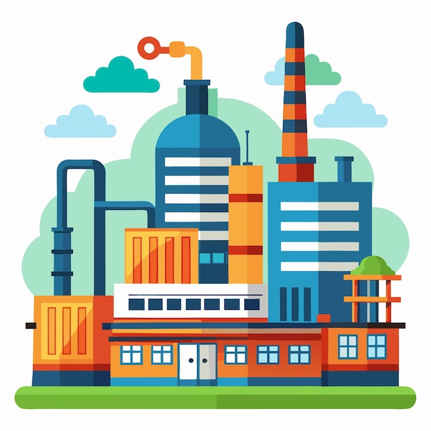 industrial factory clipart vector art and illustration