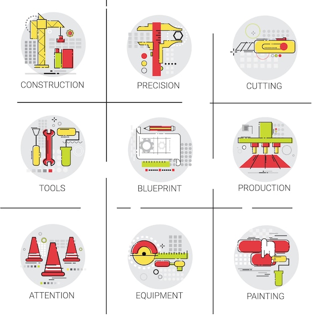 Vector industrial icon set 