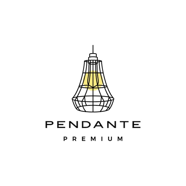 Industrial pendant hanging light interior logo vector