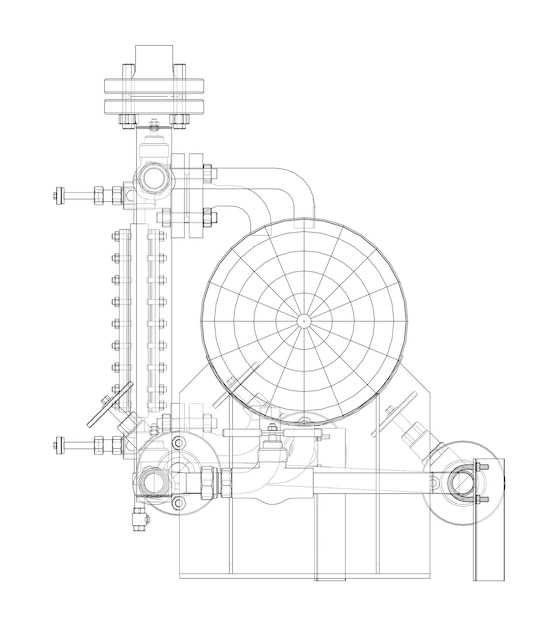 Vector industrial tank with valves. vector