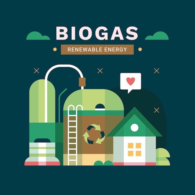 Industry biogas illustration