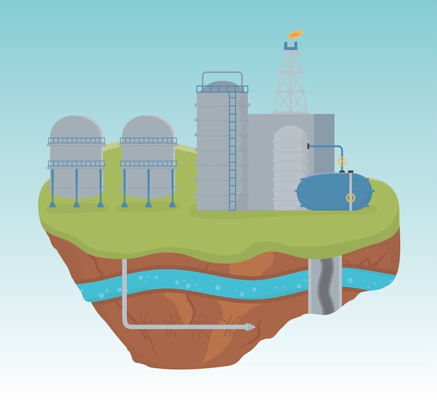 Industry factory production process fracking