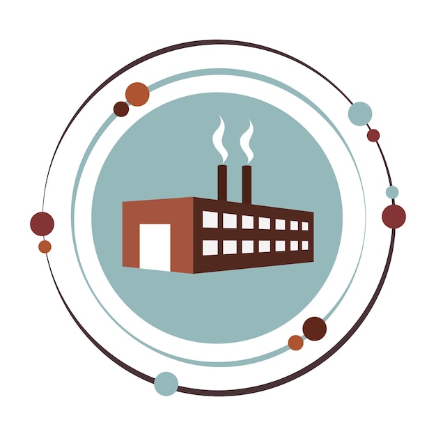 Vector industry icon design vector illustration flat design of an industrial factory or manufacturing plan