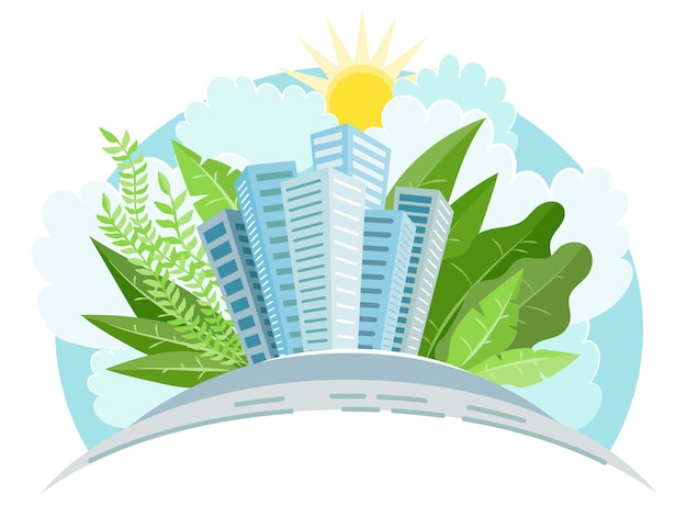 Industry sustainable development with environmental conservation background Green city