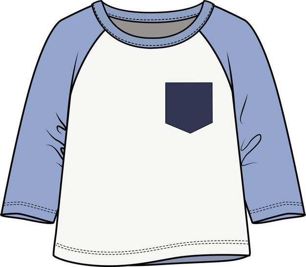 Vector infant boys patch pocket tee shirt vector