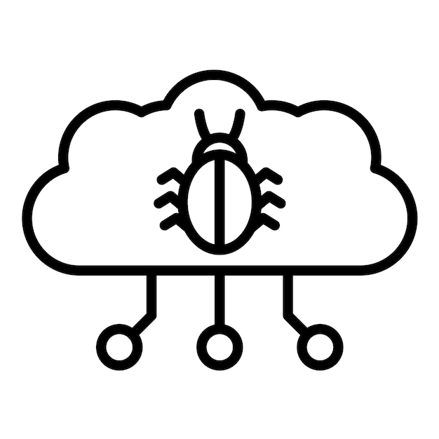 Infected Cloud Vector Illustration Style