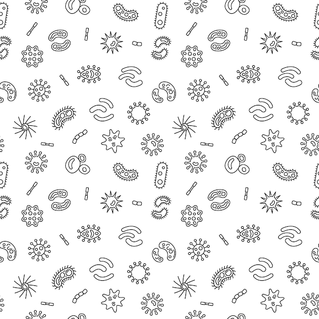 Infection bacteria and virus vector minimal seamless pattern