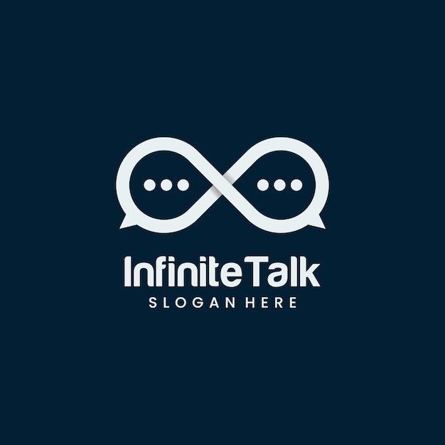 Infinite talk logo design icon template infinite symbol with bubble speech logo concept