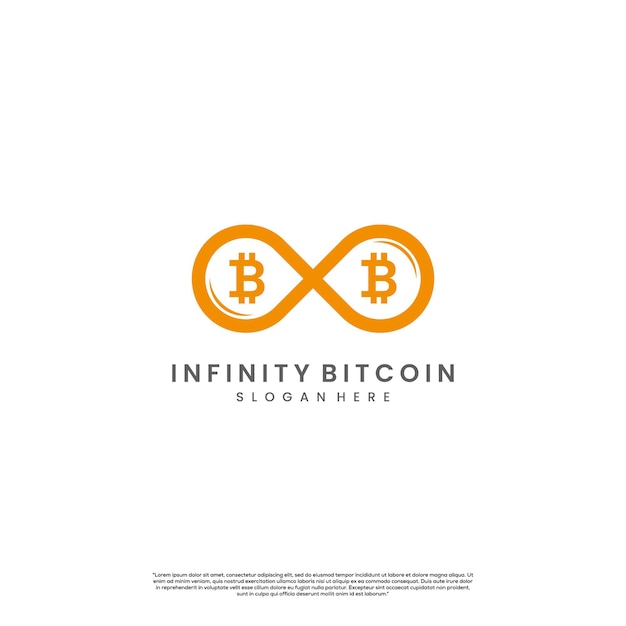 Infinity bitcoin logo icon template