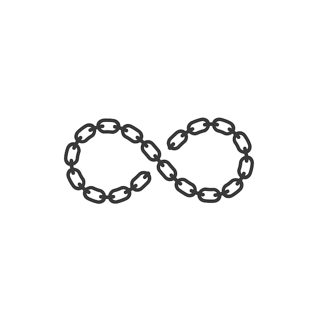 Infinity chain steel vector icon illustration design template