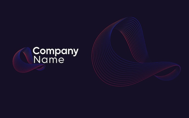 Infinity Company logo with line art style template outline color gradient template