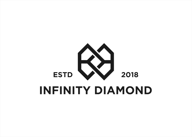 infinity diamond logo design vector illustration