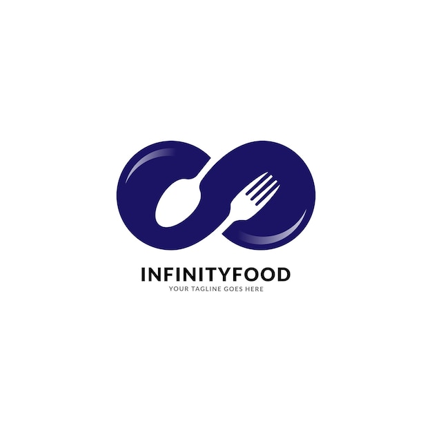 infinity food logo design with fork and spoon element