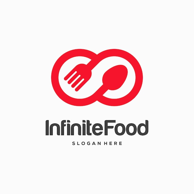 Infinity Food Restaurant logo designs concept vector, Infinity and Food logo template