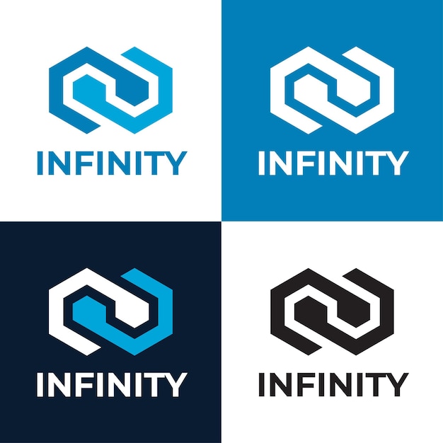 Infinity Hexagon Vector Logo Template