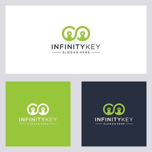 infinity and key logo design template