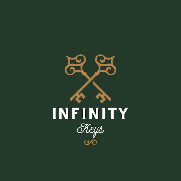 Infinity Keys. Abstract Vector Sign, Symbol or Logo Template.