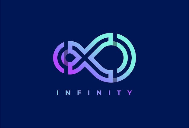 Infinity Logo. letter X with infinity icon combination. suitable for technology and company logo