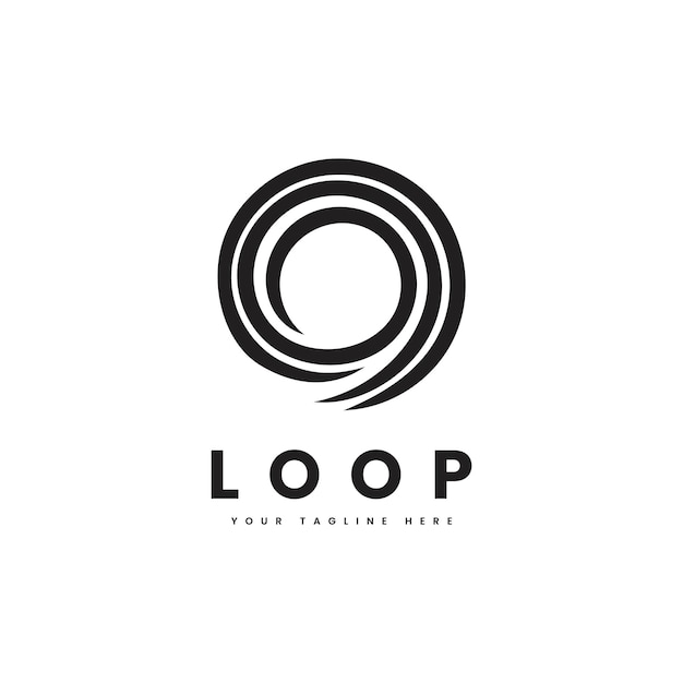 Vector infinity loop logo in minimalist style vector loop silhouette suitable for technology or intelligence logos