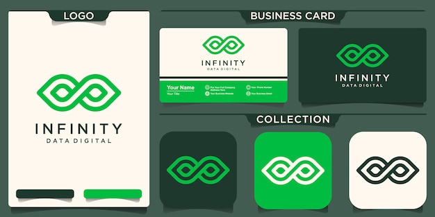 Infinity nature logo design. loop with line concept