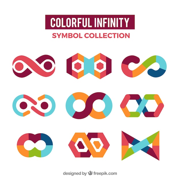 Infinity symbol collection with colors