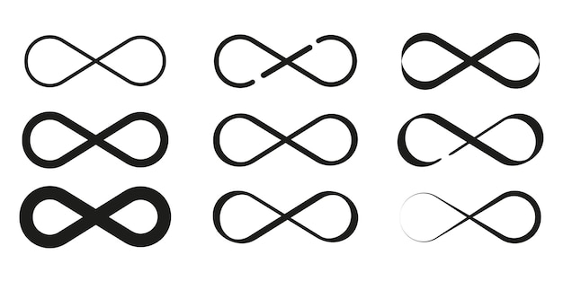 Vector infinity symbol set vector illustration eps 10 stock image