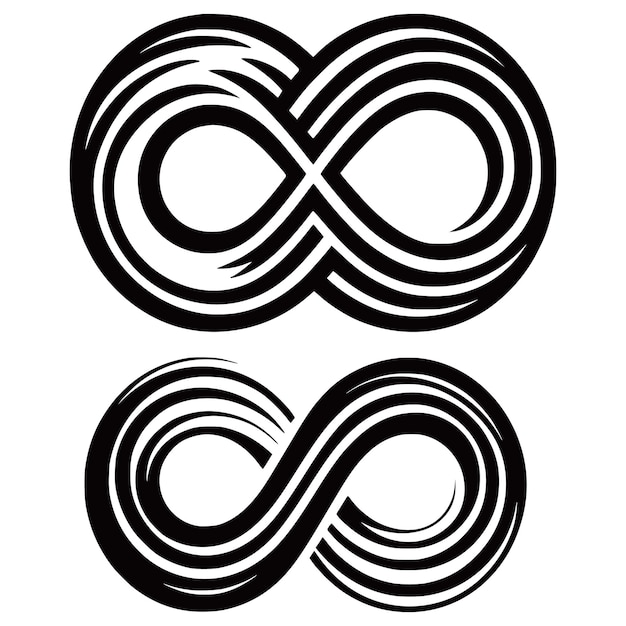 Infinity symbol vector illustrations on white background