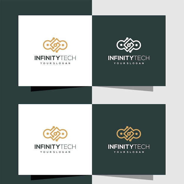 Infinity technology logo in line art style