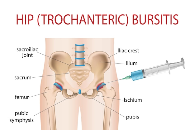 Inflammation of the sacroiliac joint of the lower back arthritis 3d medical tissue illustration