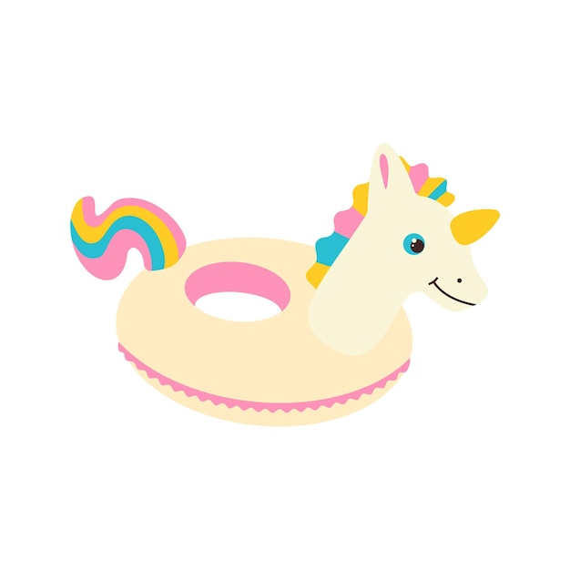 Inflatable circle in the shape of a unicorn Beach set for summer trips Vacation accessories for sea vacations