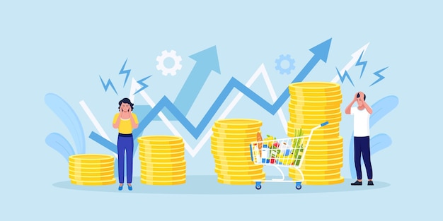 Inflation Rising Crisis Risk Interest Rate Impact for Stock Investment Money Value Recession Price Increase Process Market Crash Forecasting Unstable Nominal Worth Financial Economic Problems