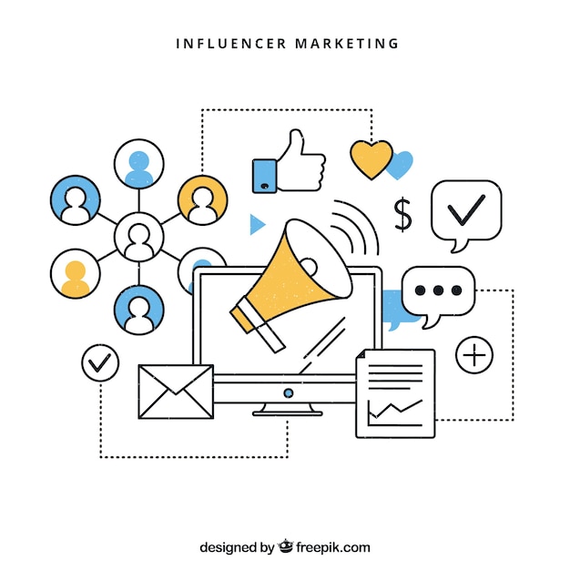 Influencer marketing infographic vector