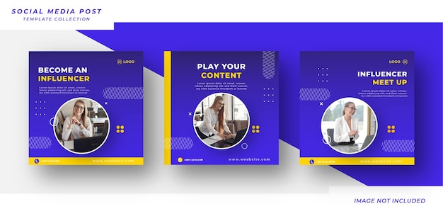 Influencer social media posts banner template