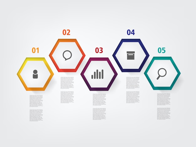 Info graphic layout design template with step and information