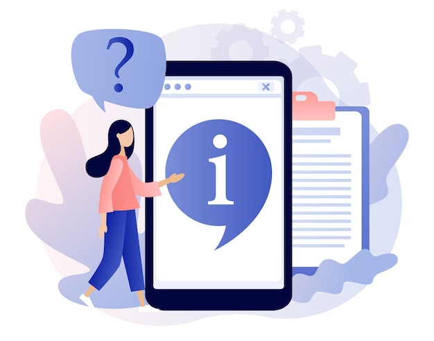 Info symbol in smartphone app Information center online Customer support useful information