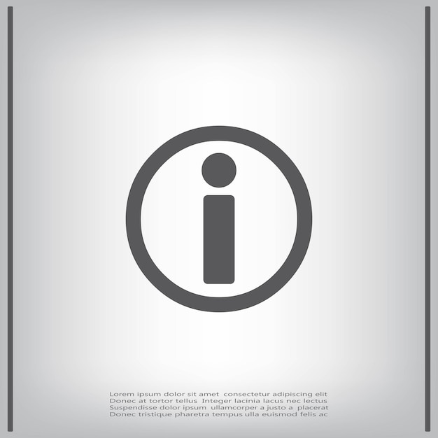 Info symbol Vector illustration on a gray background Eps 10