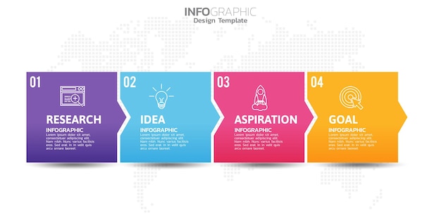 Infographic 4 steps elements for content diagram flowchart steps parts timeline workflow chart