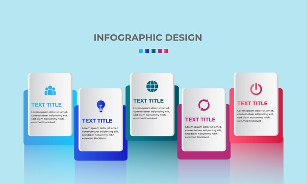 Infographic 5 step element  graphic chart diagram business graph design