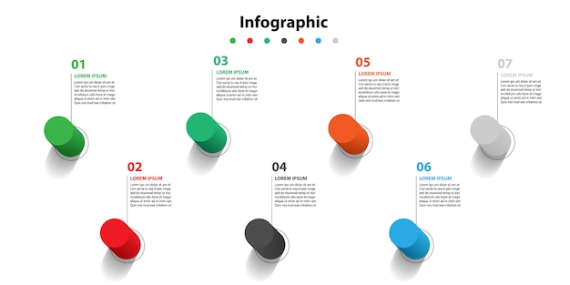 Infographic 5 step presentation, infographic linear bubble