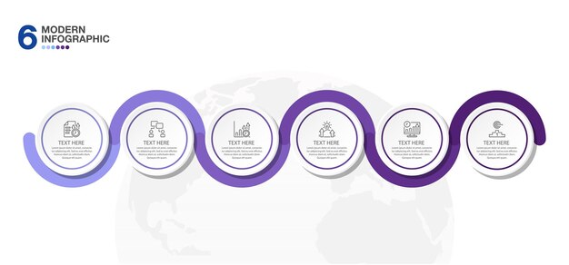 Infographic 6 process for presentation