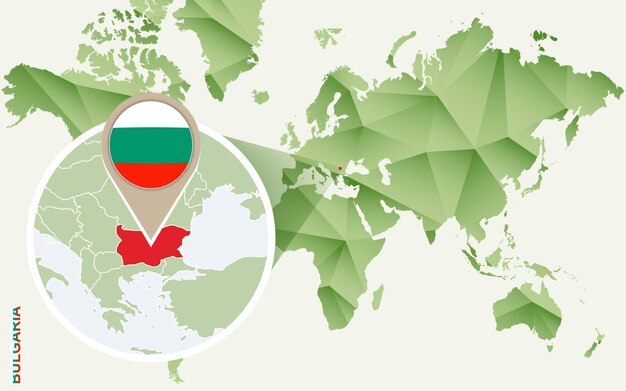 Vector infographic for bulgaria detailed map of bulgaria with flag