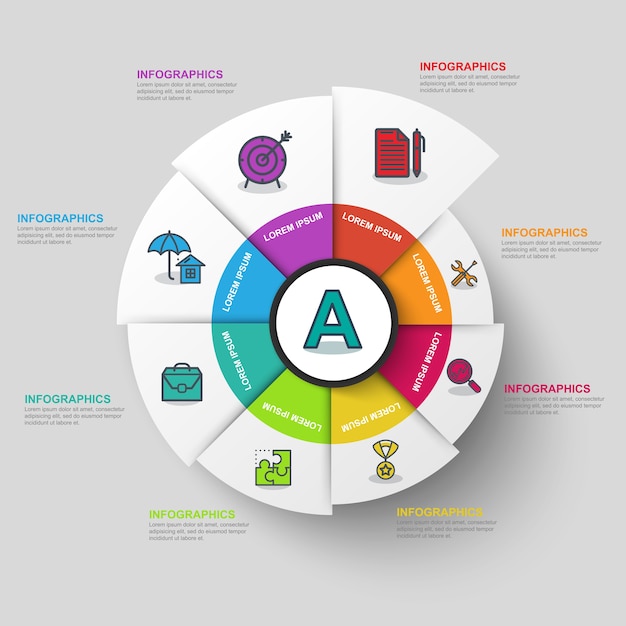 Infographic business circle vector design template